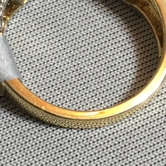 TANZANITE AND DIAMOND TWO TONE 18KT BAND - Picture 7 of 8